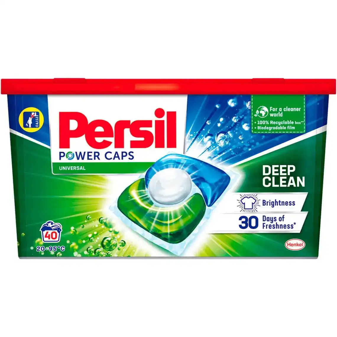 Засіб миючий Persil Power Caps Universal Deep Clean для прання білих та світлих речей у капсулах 40 х 15 г