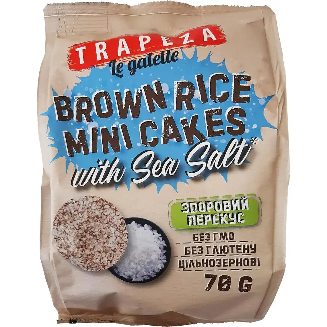 Міні-галети Trapeza рисові з морською сіллю 70 г