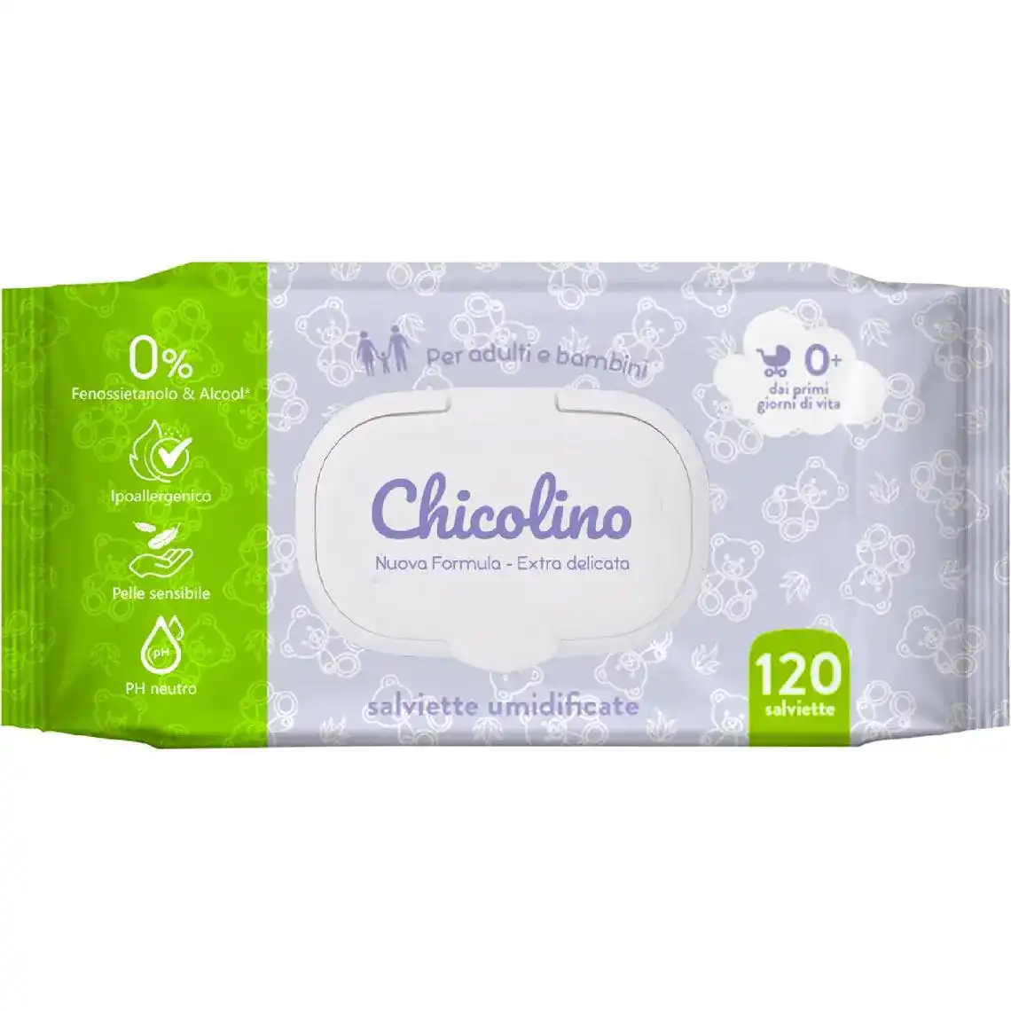 Серветки вологі Chicolino для дітей з перших днів життя 120 шт.