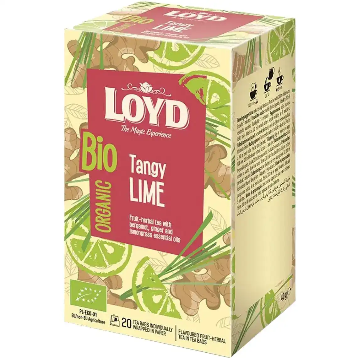 Чай Loyd Bio Яскравий Лайм фруктово-трав'яний 20 х 2 г