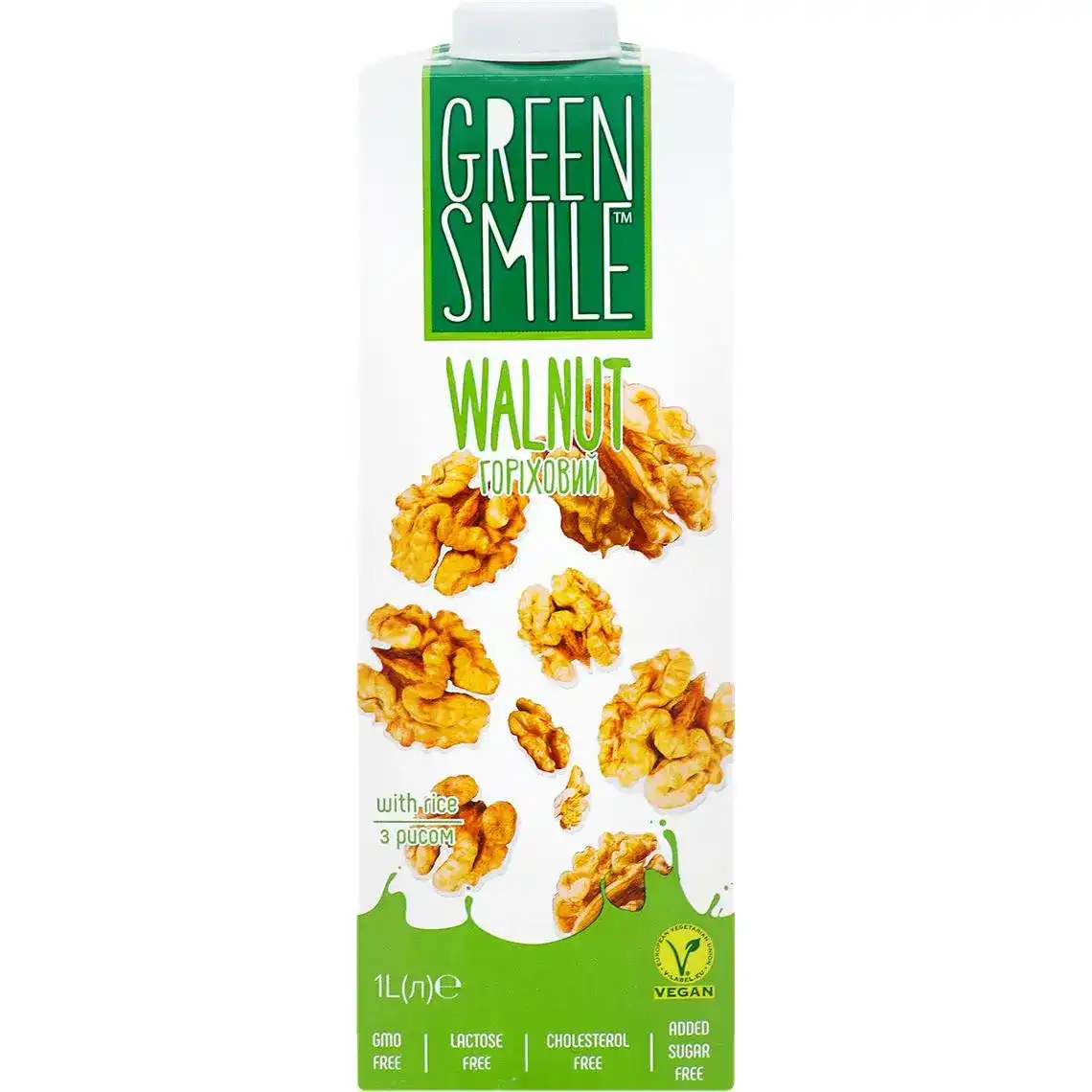 Напій Green Smile Walnut рисово-горіховий ультрапастеризований 2% 1 л