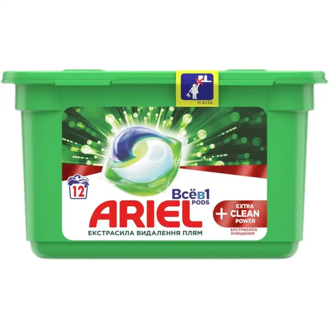 Засіб миючий Ariel Extra Oxi Effect синтетичний рідкий в розчинних капсулах 12 х 27.3 г