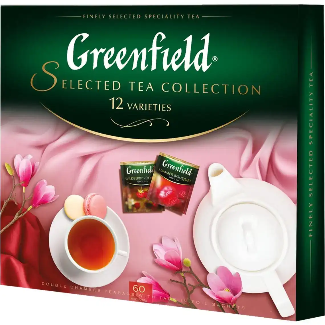 Набір чаю Greenfield Selected Tea Collection 12 смаків байховий 60 пакетів по 1,6 г