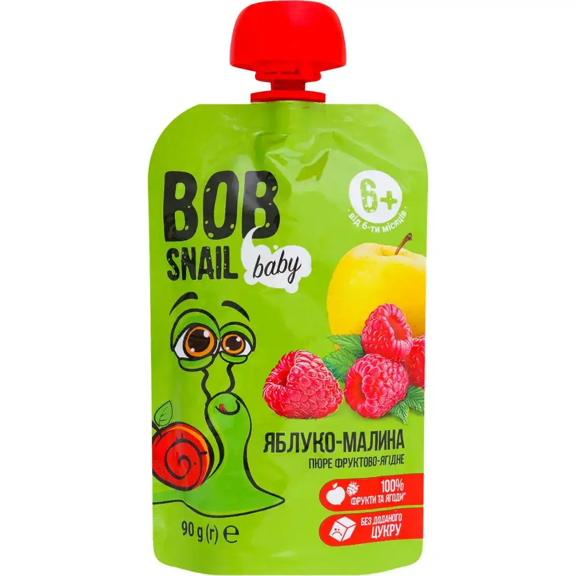 Пюре для дітей Bob Snail Baby Яблуко-малина від 6 місяців 90 г
