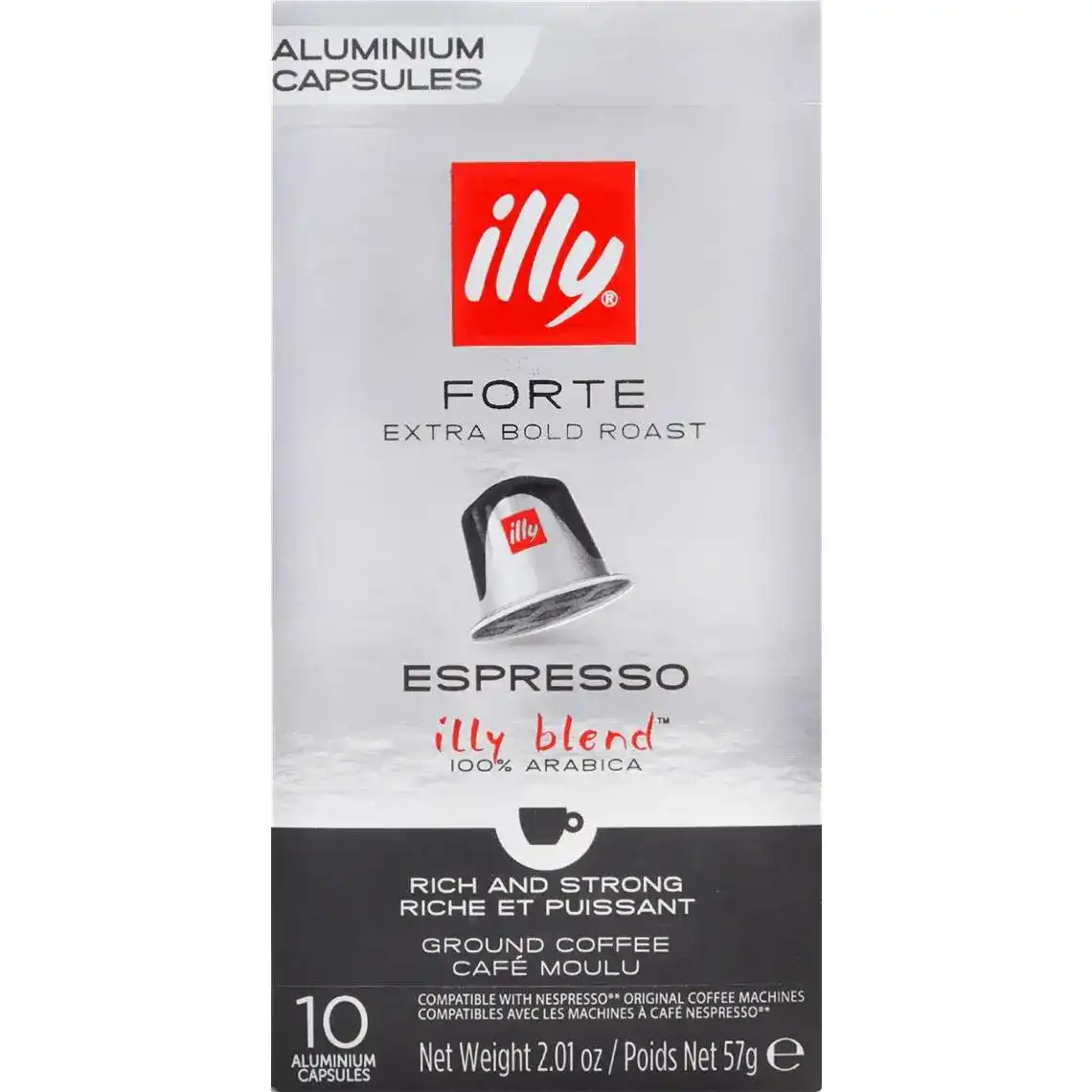 Кава Illy Espresso Forte мелена смажена в капсулах 10х5.7 г