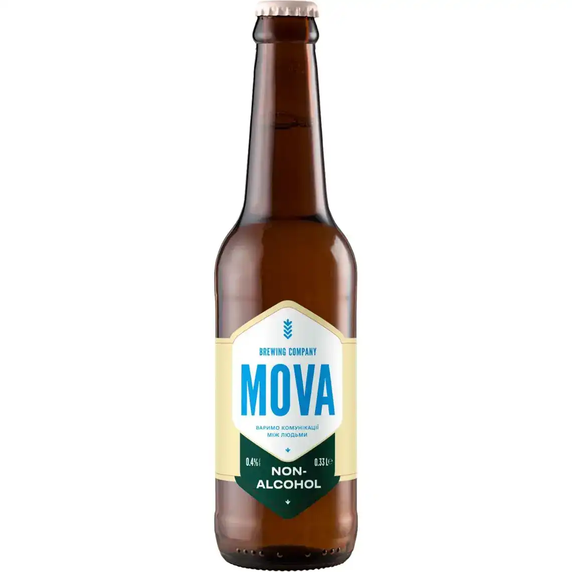 Пиво Mova Non-Alcohol світле безалкогольне фільтроване 0.33 л