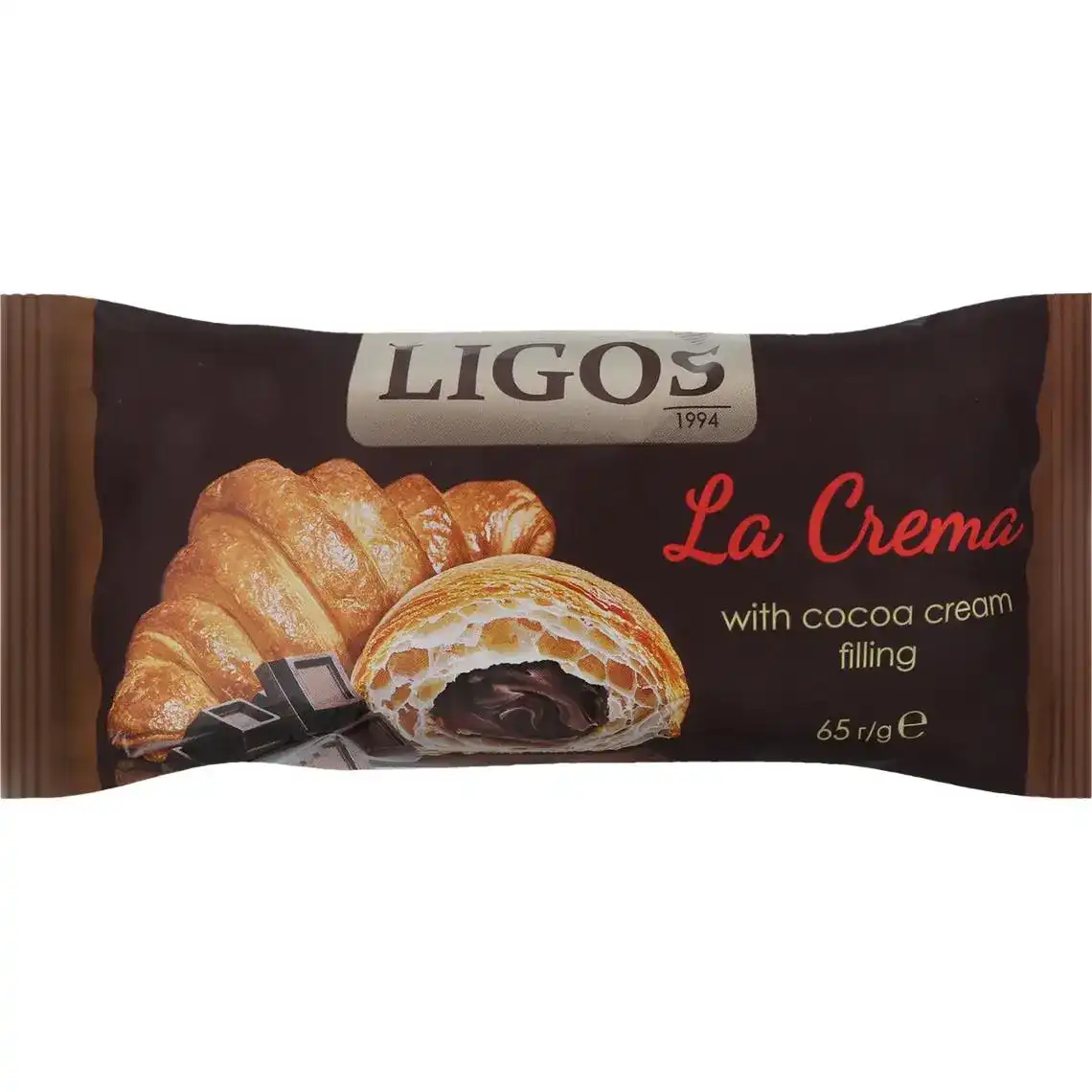 Круасан Ligos La Сrema з начинкою крем-какао 65 г
