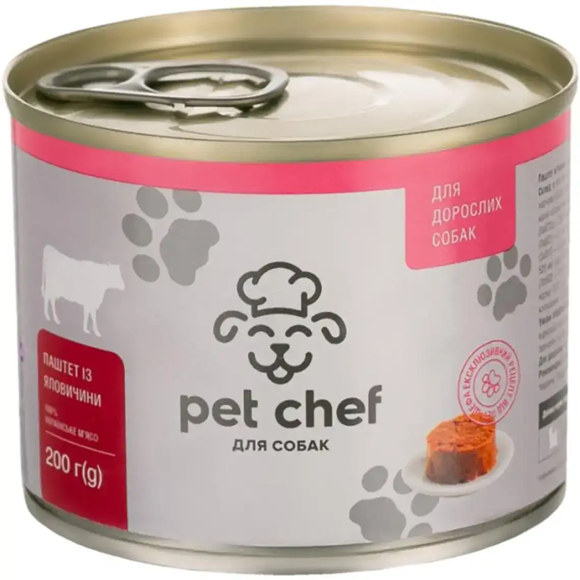 Паштет Pet Chef для собак із яловичиною 200 г
