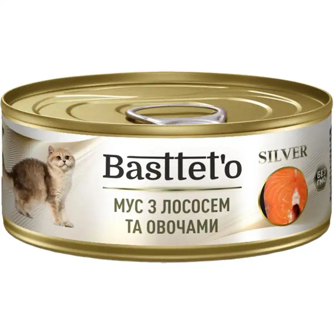 Консерви Bastteto для котів мус з лососем та овочами 85 г