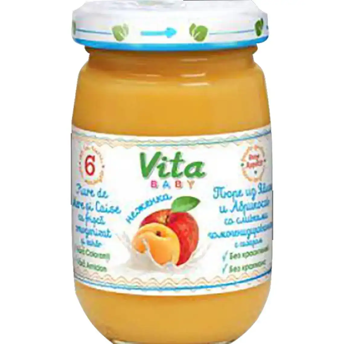 Пюре Vita Baby яблуко-абрикос з вершками 190 г