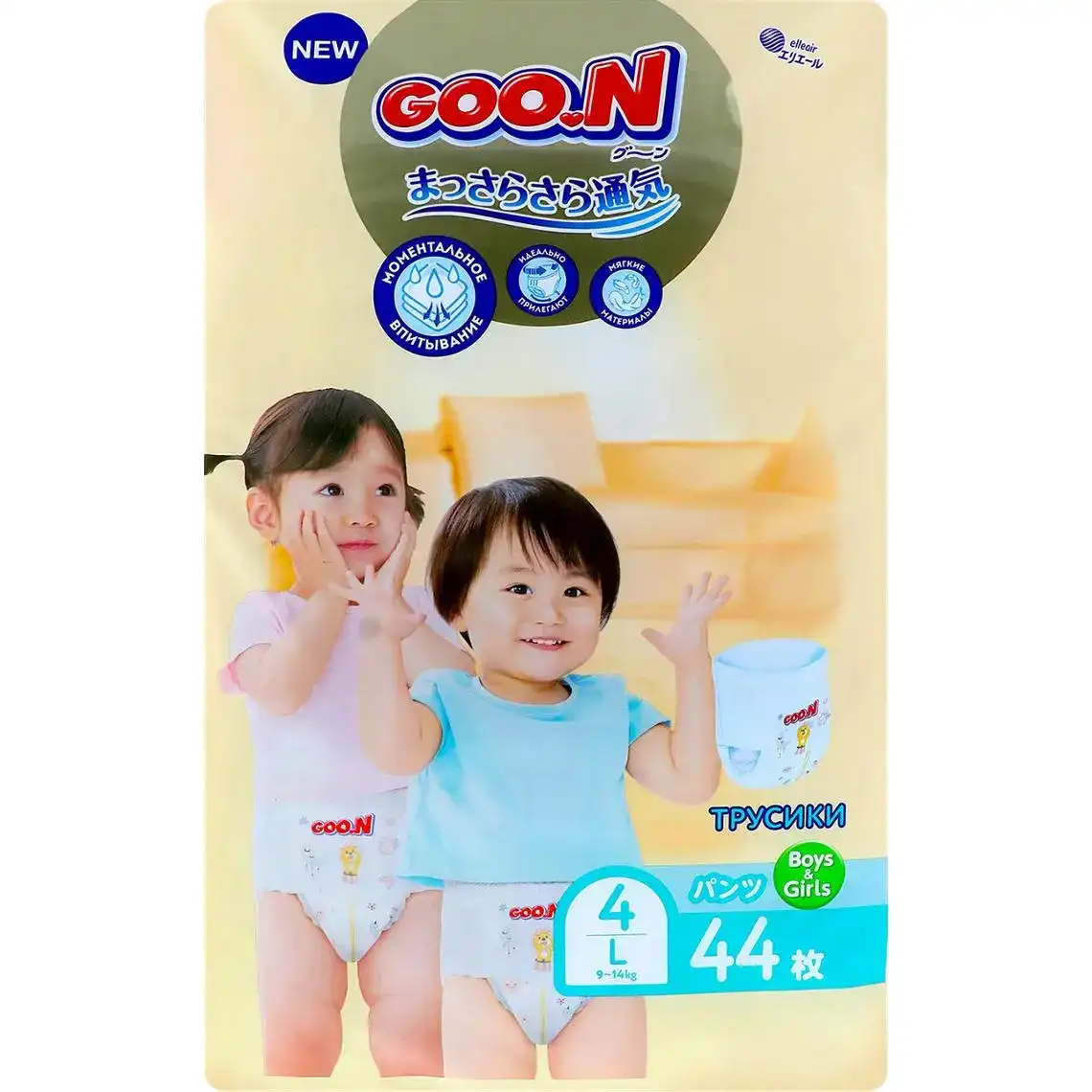 Трусики-підгузники Goo.N Premium Soft 4 9-14 кг 44 шт.