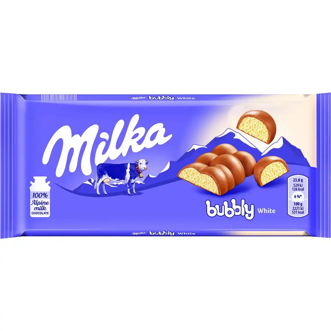 Шоколад Milka молочний наповнений білим пористим шоколадом 95 г