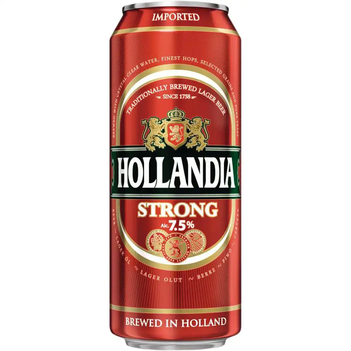 Пиво Hollandia Strong світле фільтроване 7.5% 0.5 л
