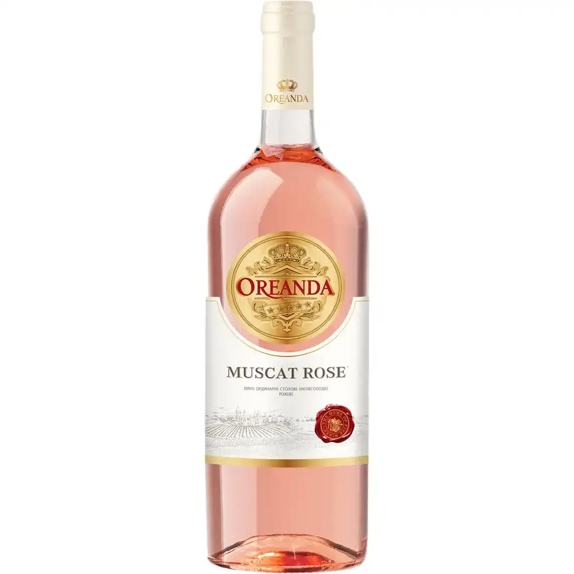Вино Oreanda Muscat Rose рожеве напівсолодке 13% 1.5 л