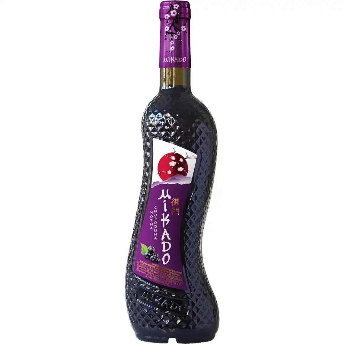 Напій винний Mikado Чорна смородина червоний солодкий слабоалкогольний 6-6.9% 0.7 л