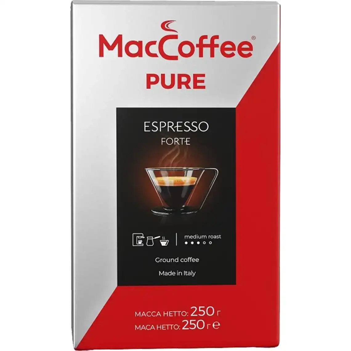 Кава мелена MacCoffee Espresso Forte Pure смажена натуральна 250 г