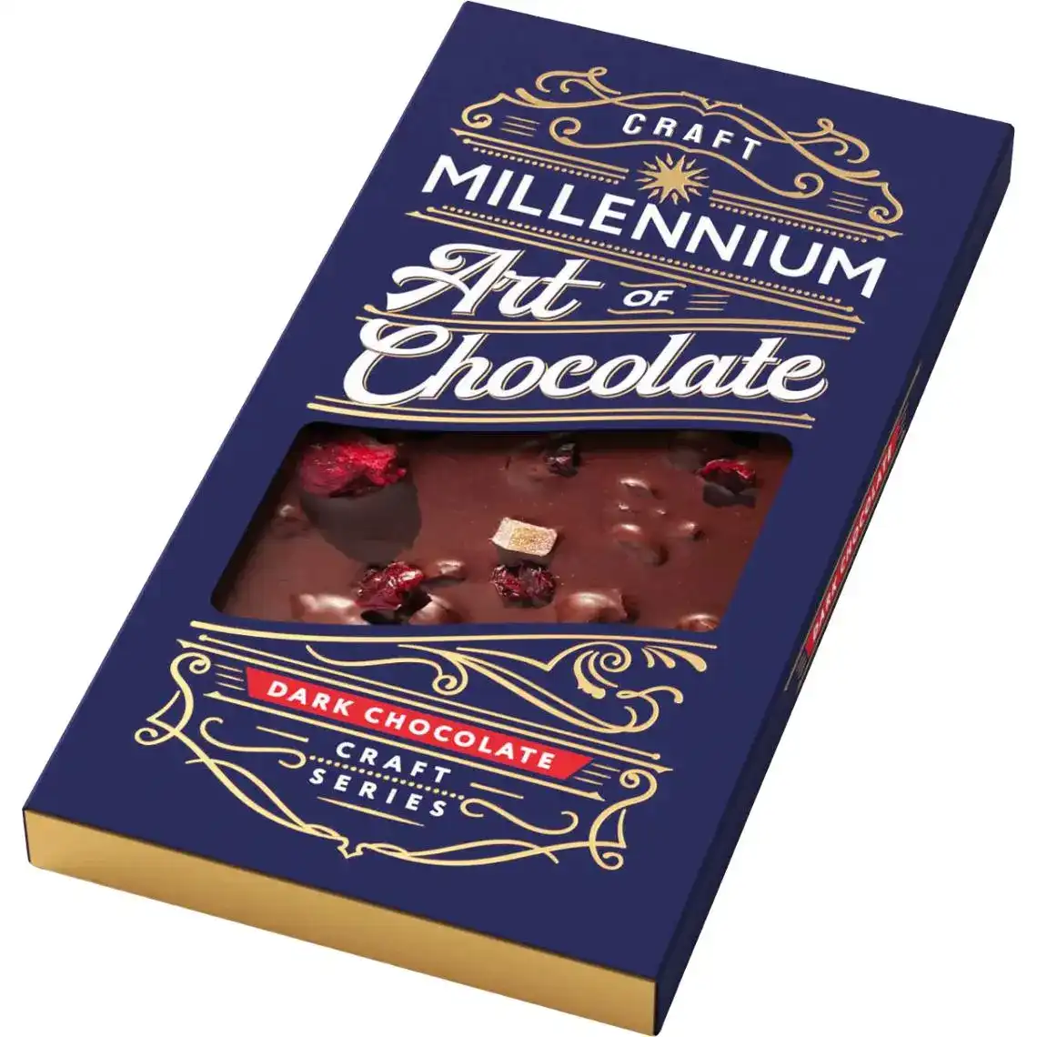 Шоколад Millennium Craft Series чорний з фундуком, журавлиною та волошками 100 г