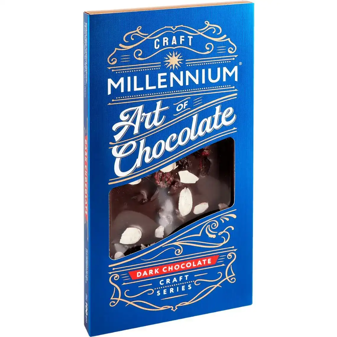 Шоколад Millennium Craft Series чорний з мигдалем та журавлиною 100 г