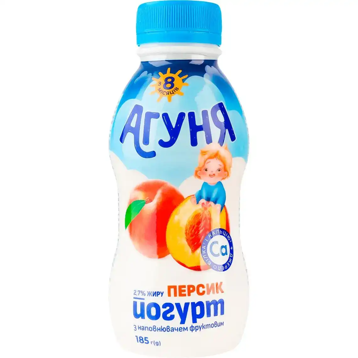 Йогурт Агуня персик 2.7% 185 г