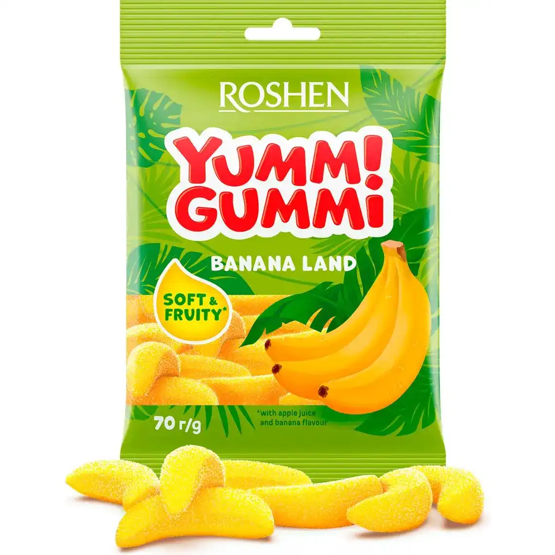 Цукерки желейні Roshen Yummi Gummi Banana 70г