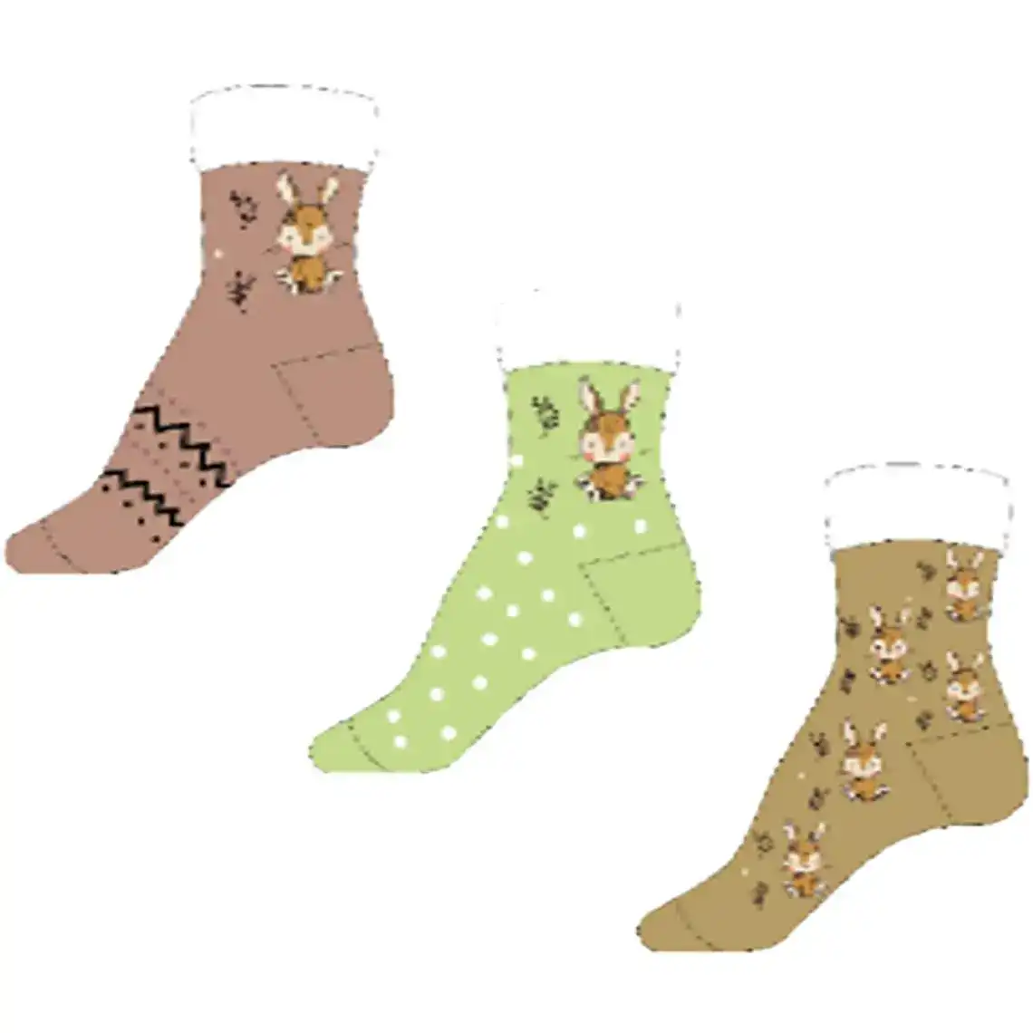 Шкарпетки жіночі махрові зайці 36-39 розмір пісочні RT1212-101