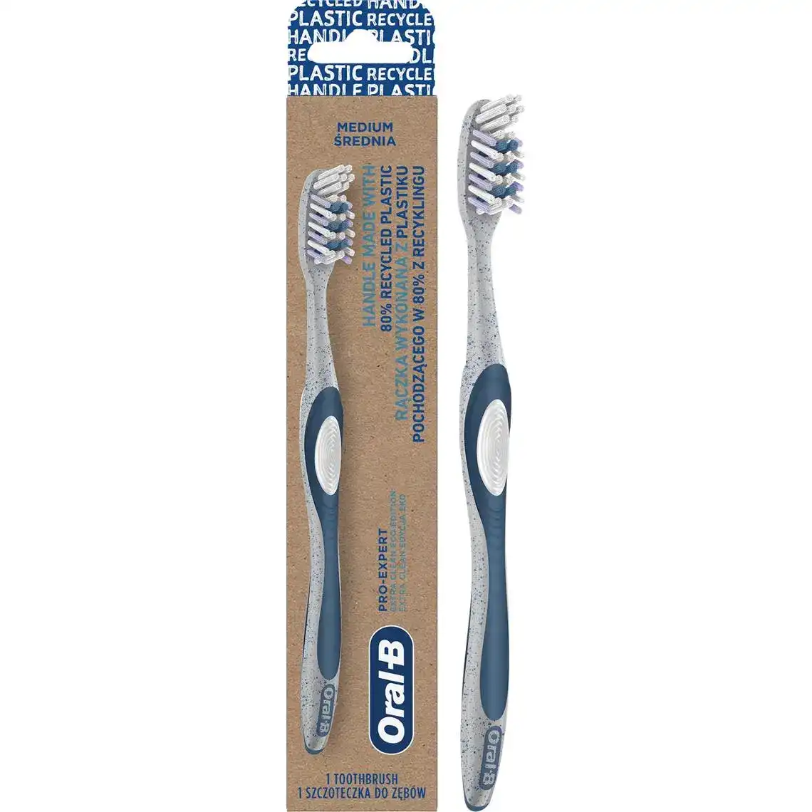 Фото 1 - Щітка зубна Oral-B 3D White Pro-Expert Екстрачистка Eco Edition середньої жорсткості 2 шт.