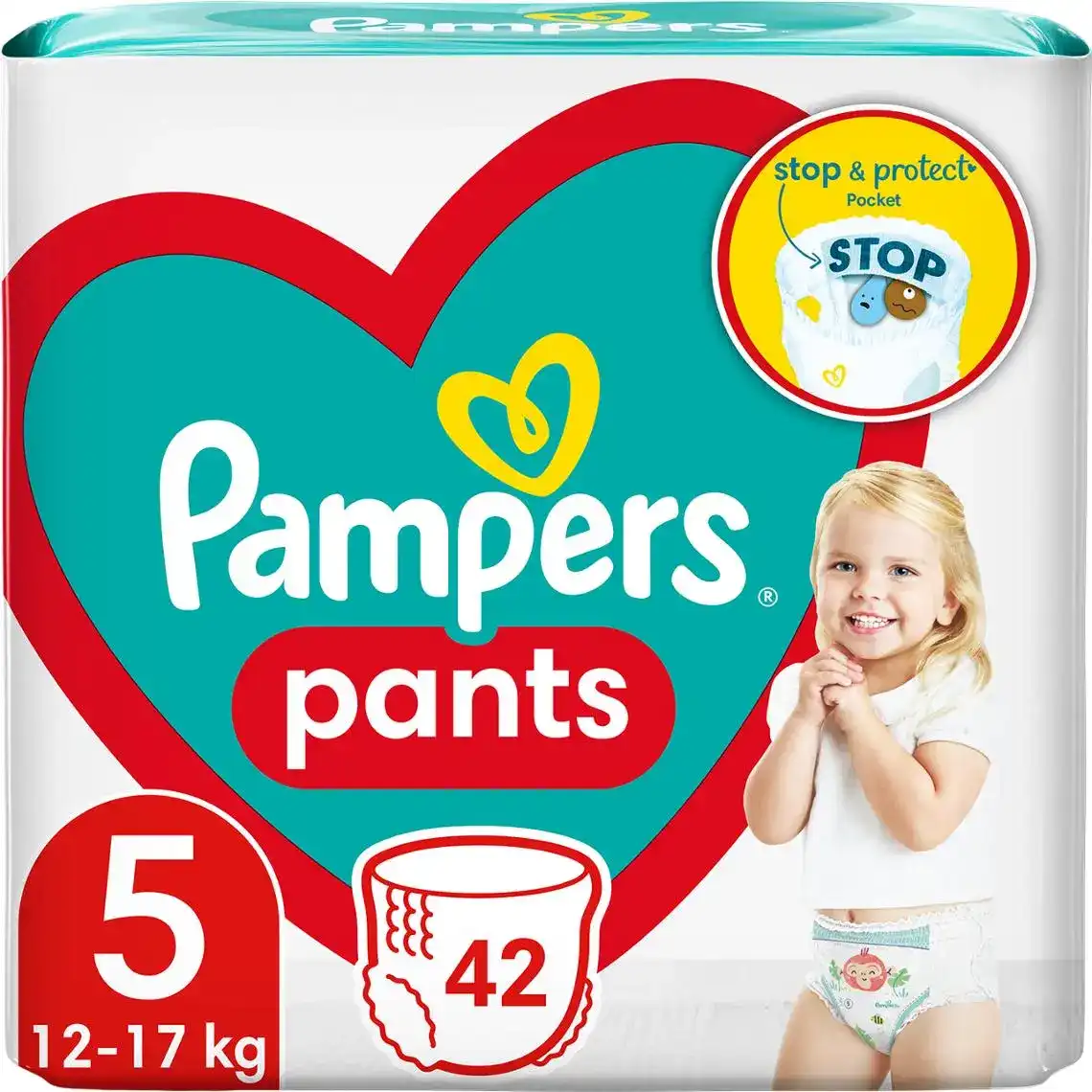 Фото 1 - Підгузники-трусики Pampers 5 Junior 12-17 кг 42 шт