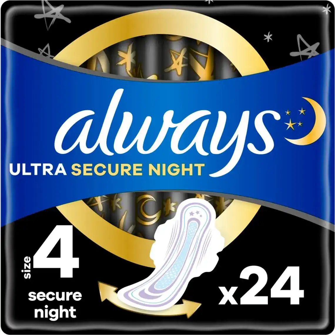 Фото 1 - Прокладки Always Ultra Quattro Secure Night 24шт