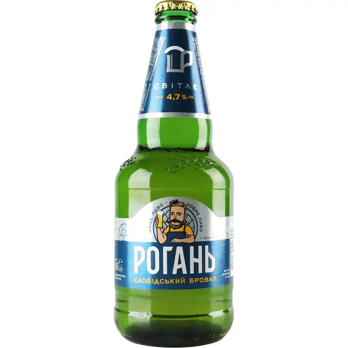 Пиво Рогань Слобідський Бровар світле пастеризоване 4.7% 0.45 л