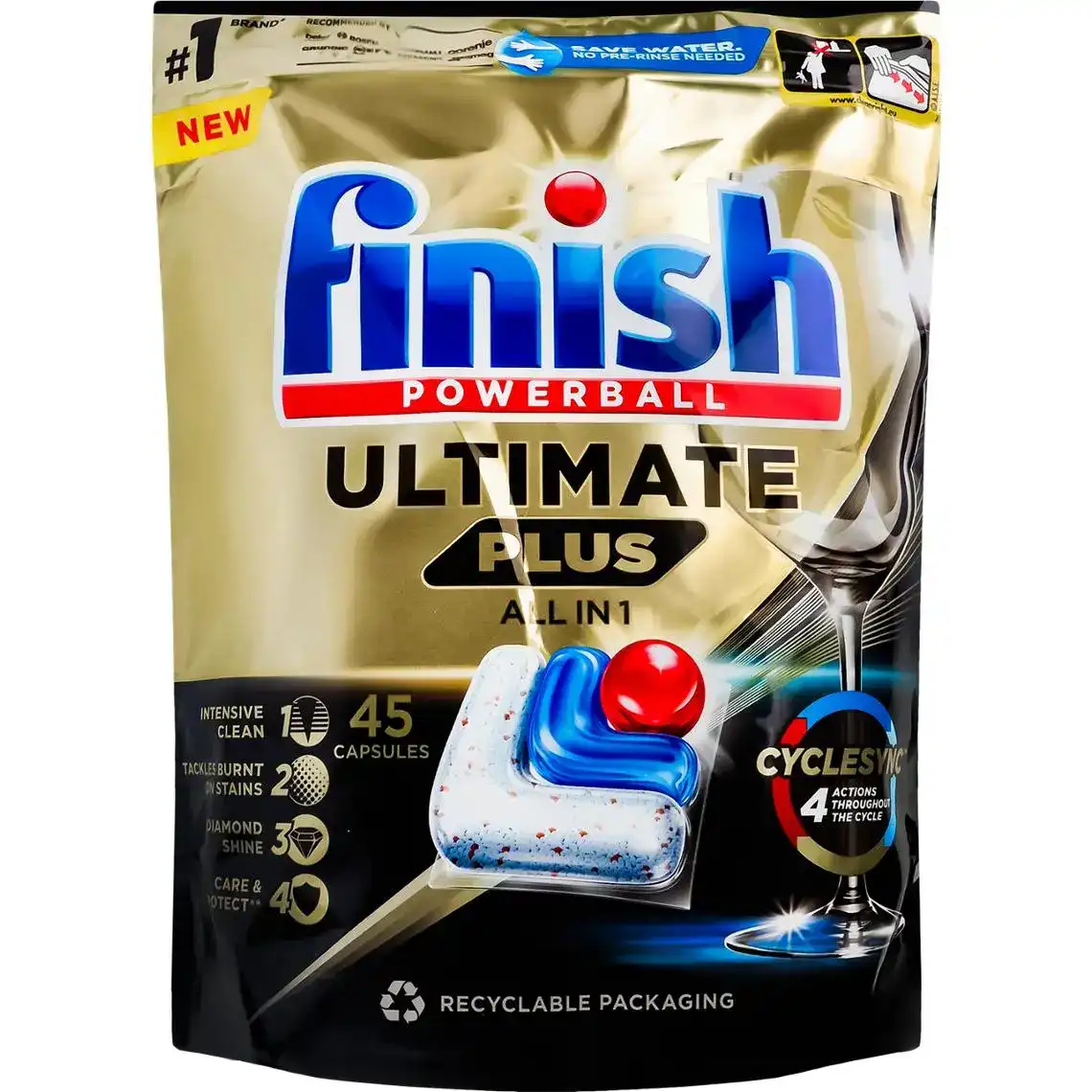 Капсули для посудомийних машин Finish Ultimate Plus All in 1 для миття посуду 45 шт