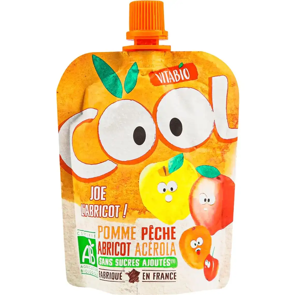 Фото 1 - Напій Vitabio Cool Fruits з яблуком персиком та абрикосом 90г