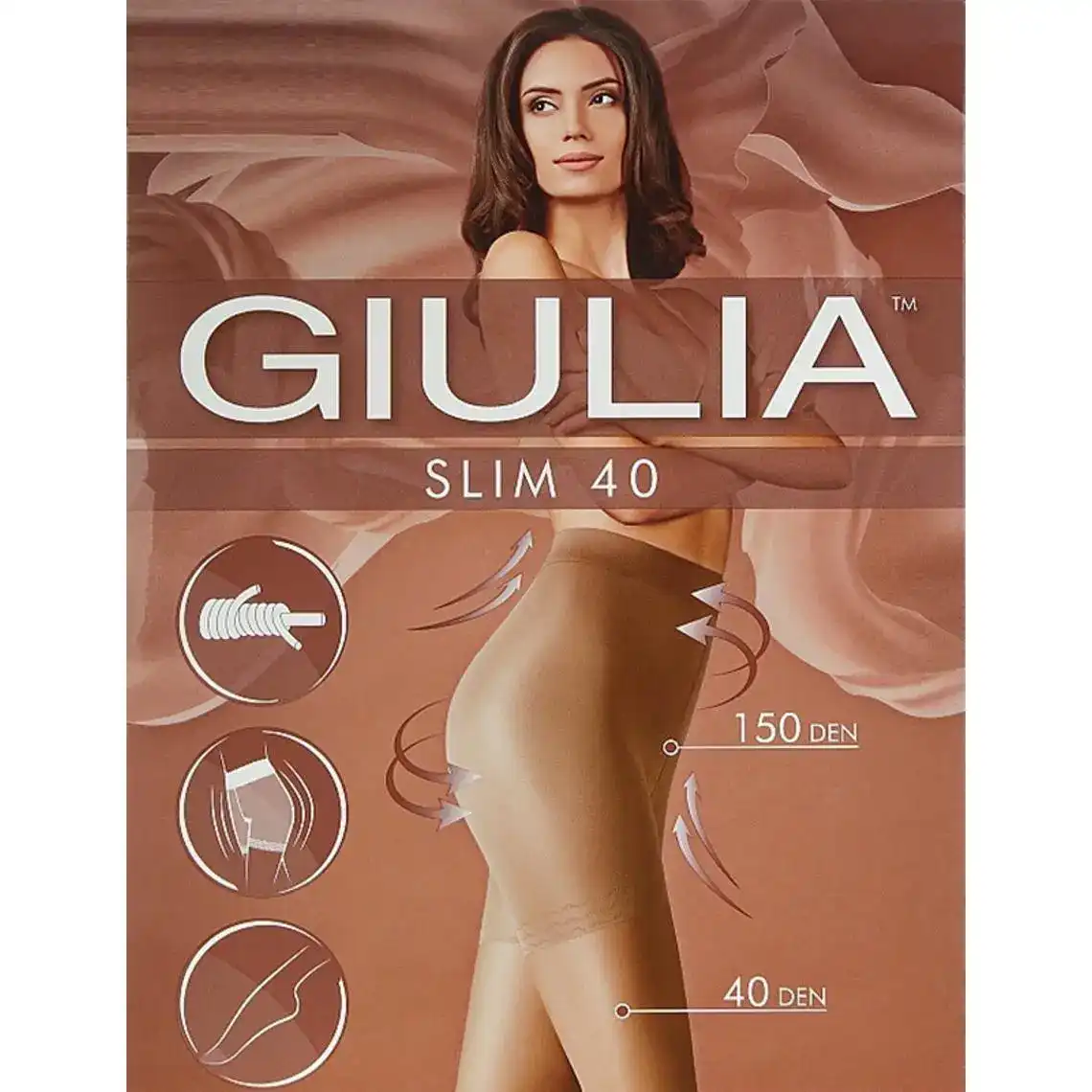 Фото 1 - Колготи жіночі Giulia Slim 40 den caramel р.3