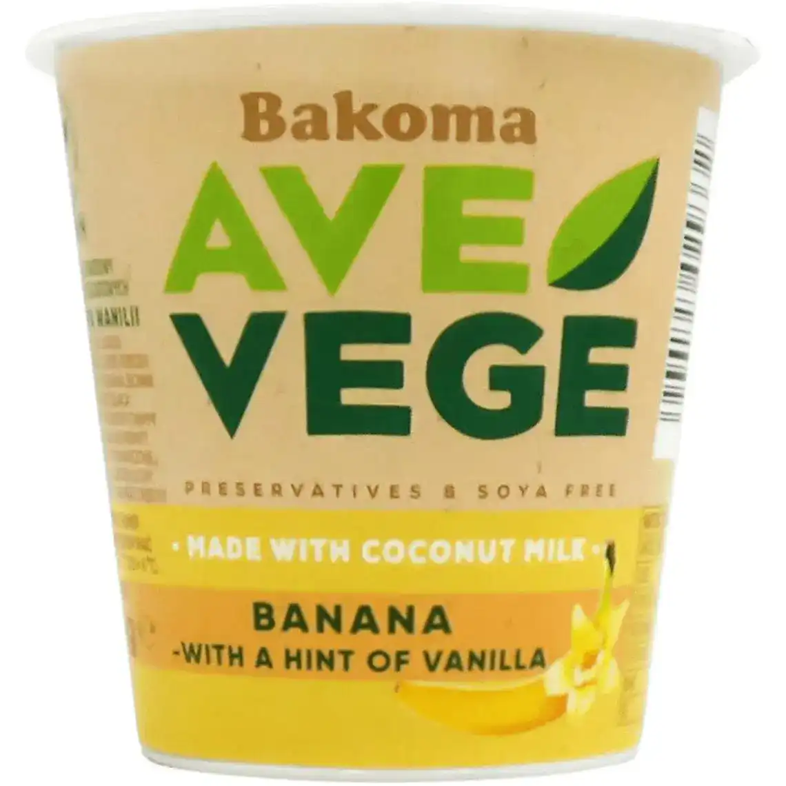 Фото 1 - Йогурт Bakoma Ave Vege кокосовий банан з ваніллю 6,1% 150 г