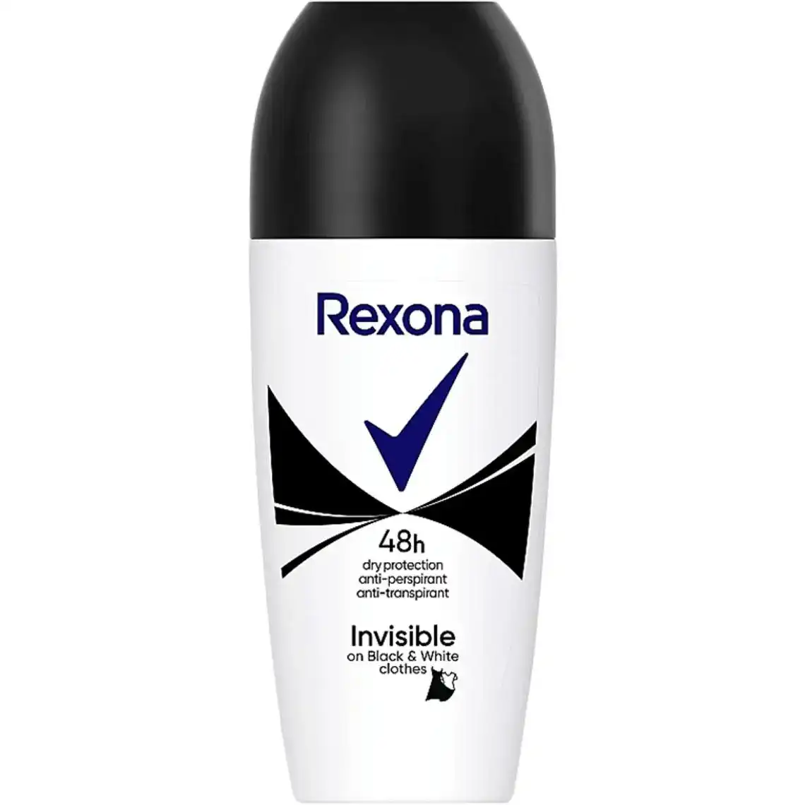 Дезодорант Rexona Невидима на чорному і білому роликовий 50 мл