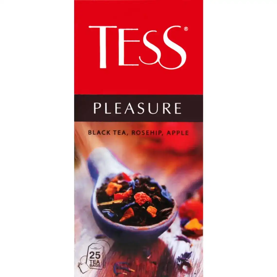 Чай TESS Pleasure чорний з яблуком 25 пакетів по 1,5 г