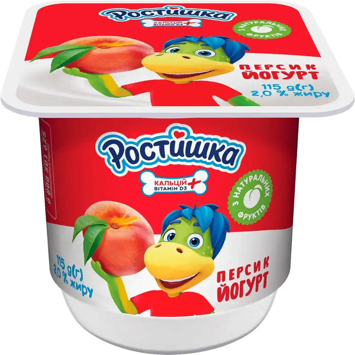 Йогурт Растишка персик 2% 115 г