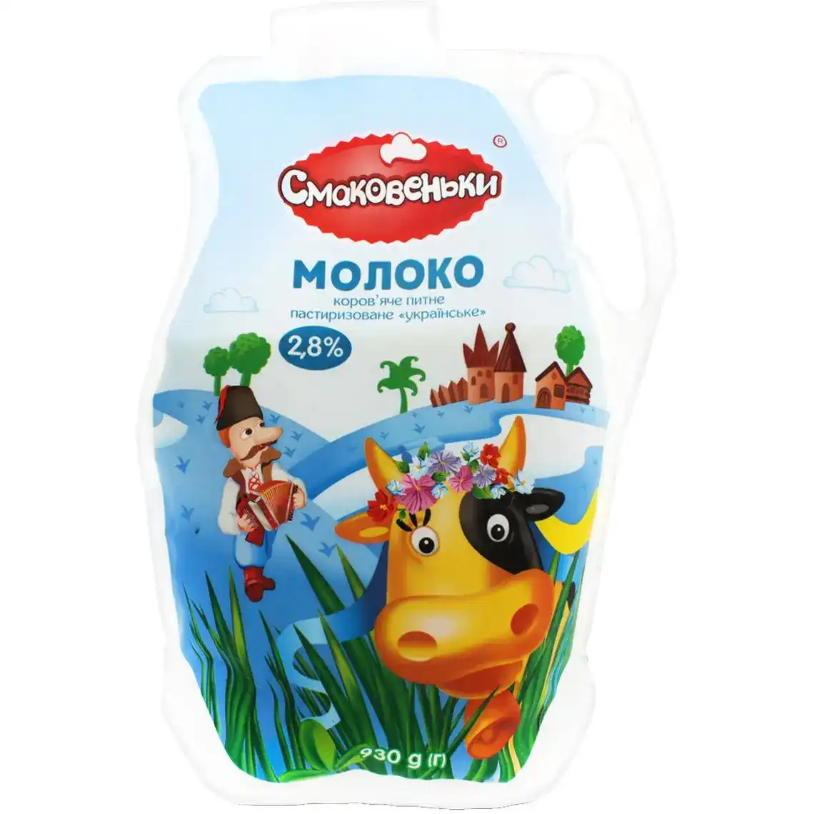 Молоко Смаковеньки Українське 2.8% пастеризоване 930 г