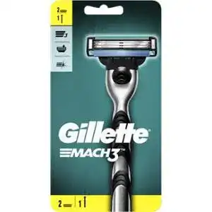 Станок для гоління чоловічий Gillette Mach3 з 2 змінними картриджами