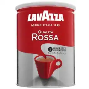Кава Lavazza Qualita Rossa натуральна смажена мелена залізна банка 250 г