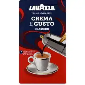 Кава Lavazza Crema e Gusto натуральна смажена мелена вакуумна упаковка 250 г