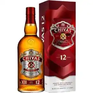 Віскі Chivas Regal купажований 12 років витримки в подарунковій упаковці 40% 0.5 л