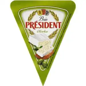 Сир President Brie з зеленими оливками 62% 125 г