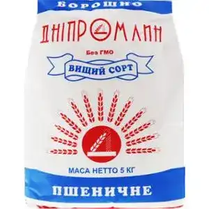 Борошно пшеничне Дніпромлин вищого сорту 5 кг