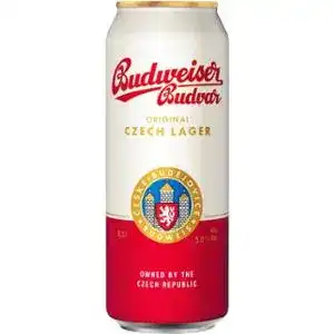 Пиво Budweiser Budvar світле фільтроване з/б 5% 0.5 л