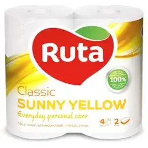 Папір туалетний Ruta Classic Sunny Yellow 2-х шарова 4 шт