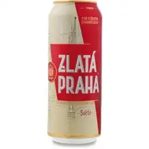 Пиво Zlata Praga світле фільтроване з/б 5% 0.5 л