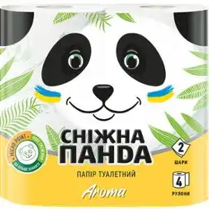 Папір туалетний Сніжна панда Aroma 2-х шаровий 4 шт