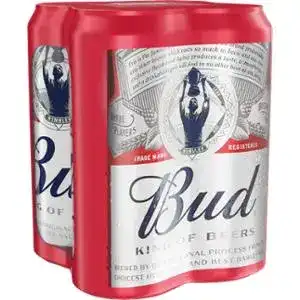 Пиво Bud світле фільтроване 4.8% 4 x 0.5 л