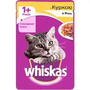 Корм для котів Whiskas вологий з куркою в желе 100 г