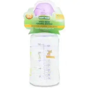 Пляшечка для годування Baby Team з широким горлом та силіконовою соскою 6+ 250 мл